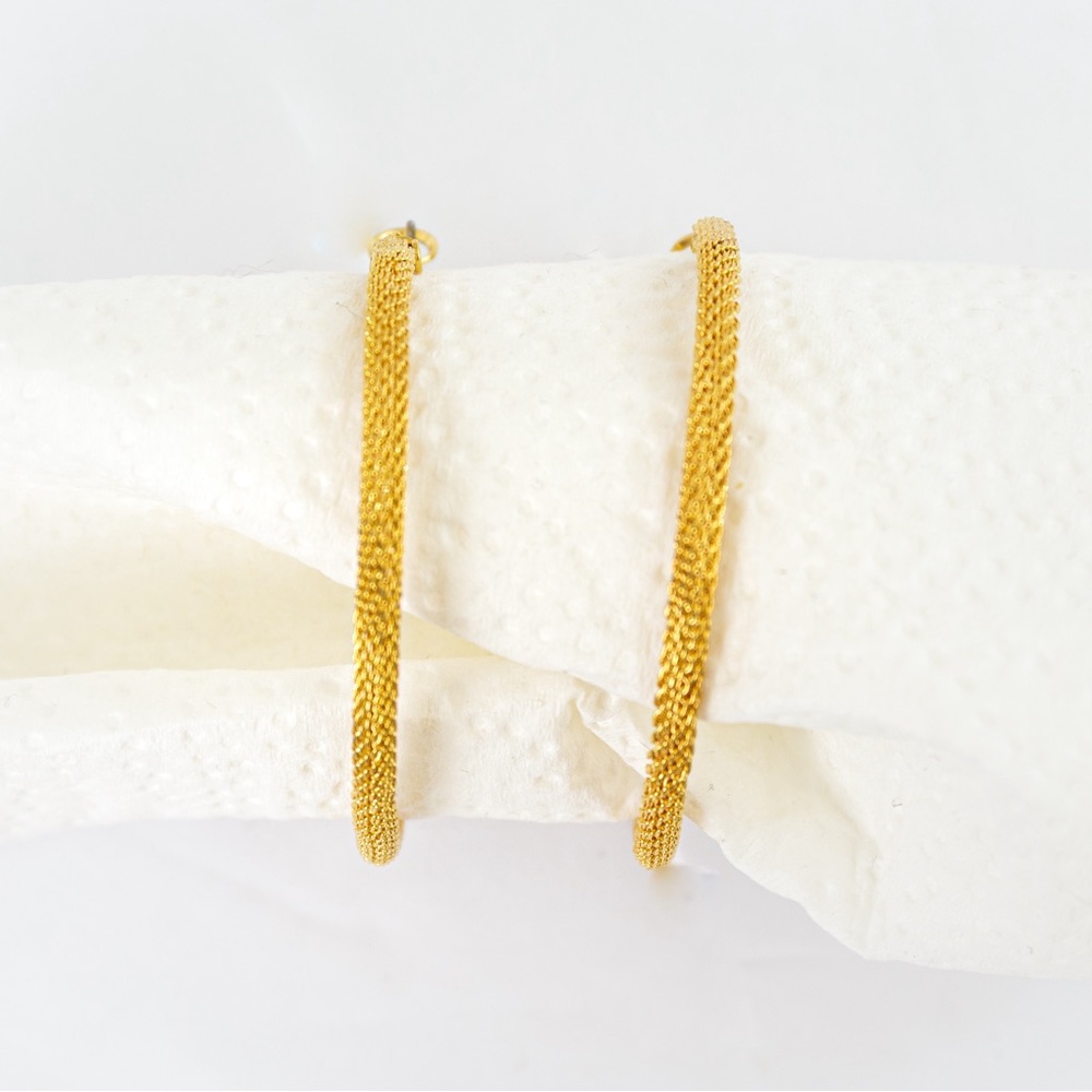 Tube hoop earrings textured diamond cut look gold tone lever back earrings Mixit - Picture 7 of 12